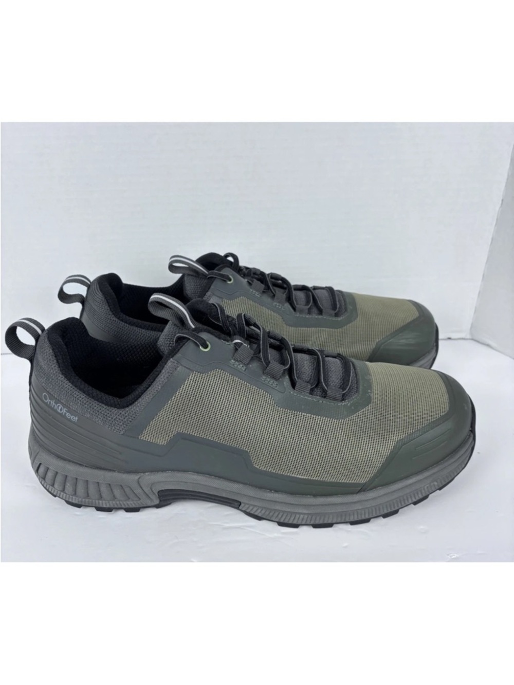 Orthofeet Men's Cascade 648 Water-Resistant Hiking Shoes Size 13 4E Green/Olive